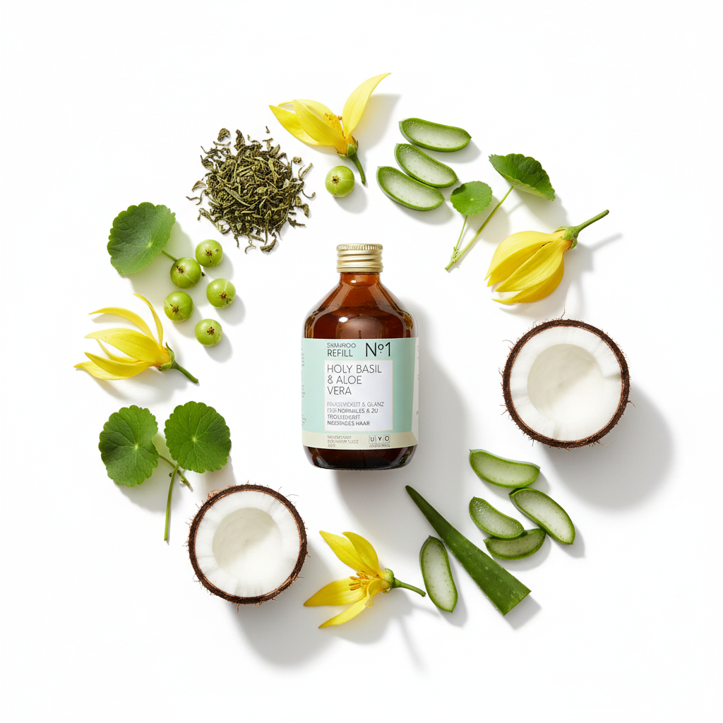 Starter Set für normales und zu Trockenheit neigendes Haar - Spender und Shampoo-Konzentrat uyo organics